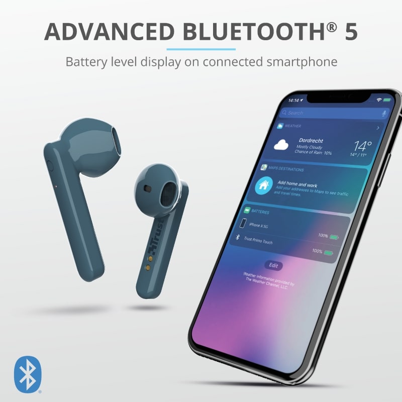 Наушники Trust Primo Touch True Wireless Mic Blue