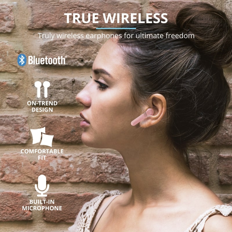 Наушники Trust Primo Touch True Wireless Mic Pink