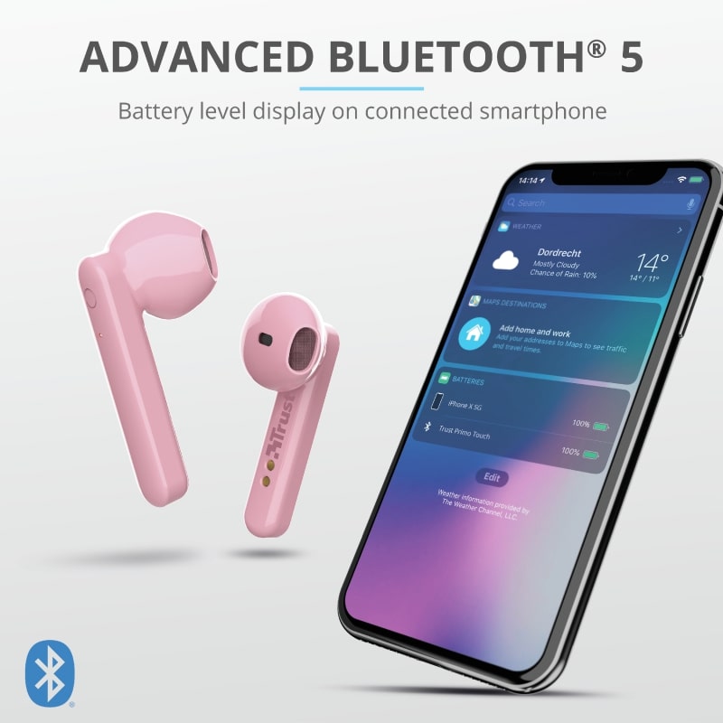 Наушники Trust Primo Touch True Wireless Mic Pink