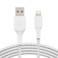 Кабель Belkin USB-A – Lightning 1м плетеный White (CAA002BT1MWH)