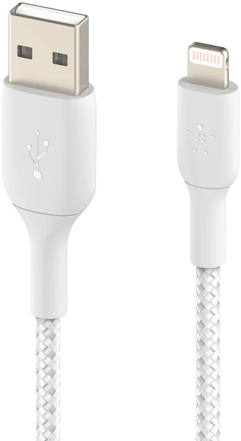 Кабель Belkin USB-A – Lightning 1м плетений White (CAA002BT1MWH)