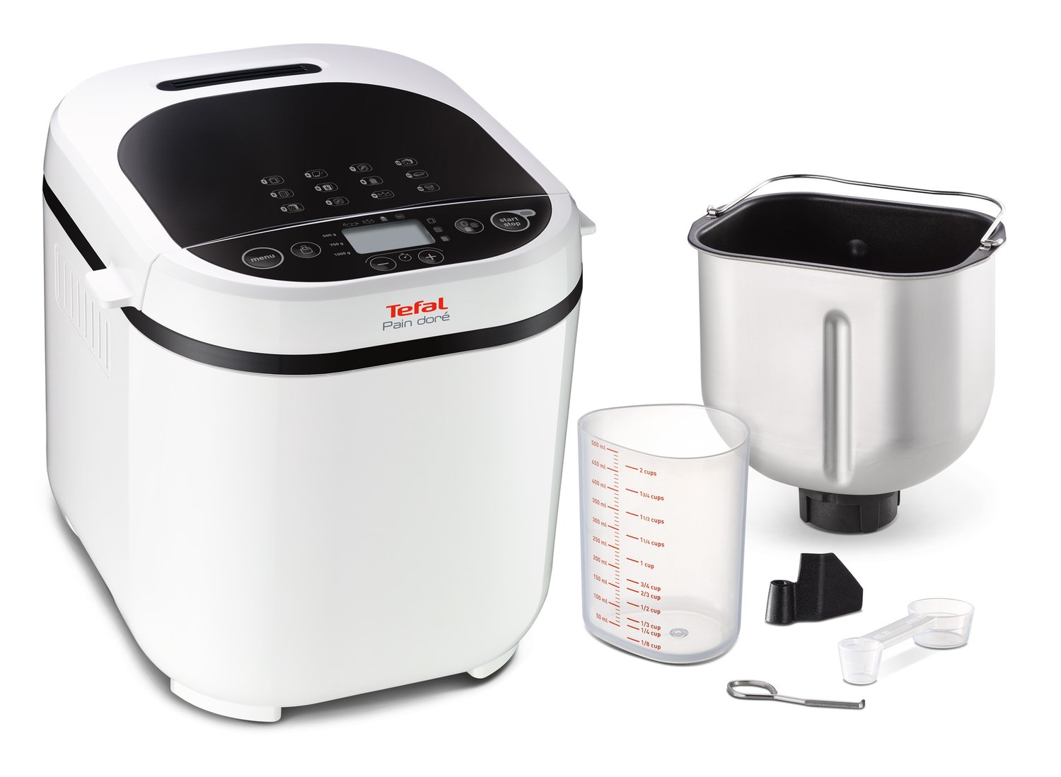 Хлібопічка Tefal PainDore 720Вт, програм-1, макс. вага -1кг, форма-прямокутник, пластик, чорно-білий