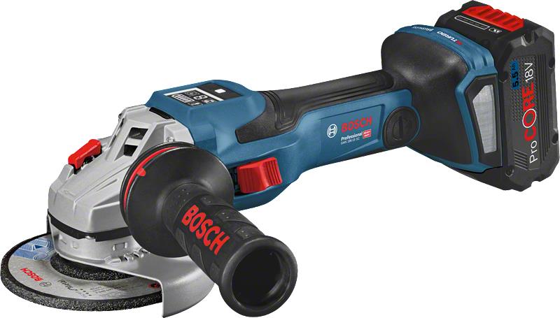 Шліфмашина кутова акумуляторна Bosch GWS 18V-15 SC Bluetooth, 125мм, 18В 2x8А•год, 3400-11000об•хв, зп, кейс, 2.3кг