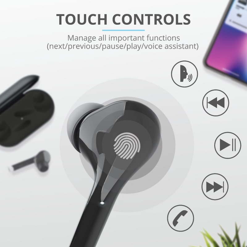 Навушники Trust Nika Touch True Wireless Mic Black