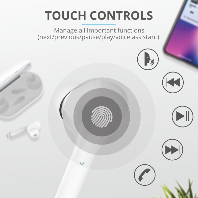 Навушники Trust Nika Touch True Wireless Mic White