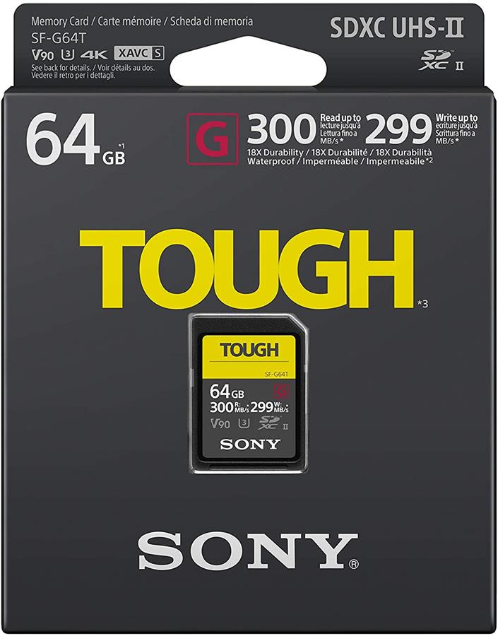 Карта памяти Sony SDXC 64GB C10 Tough UHS-II U3 V90 R300/W299MB/s (SF64TG)