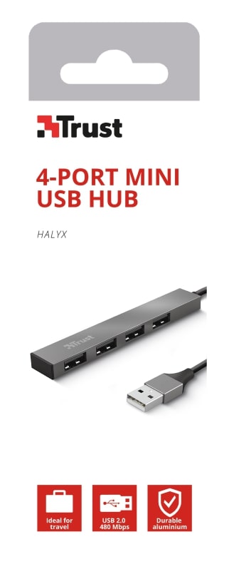 USB-хаб Trust Halyx Aluminium 4-Port Mini USB Hub (23786_TRUST)