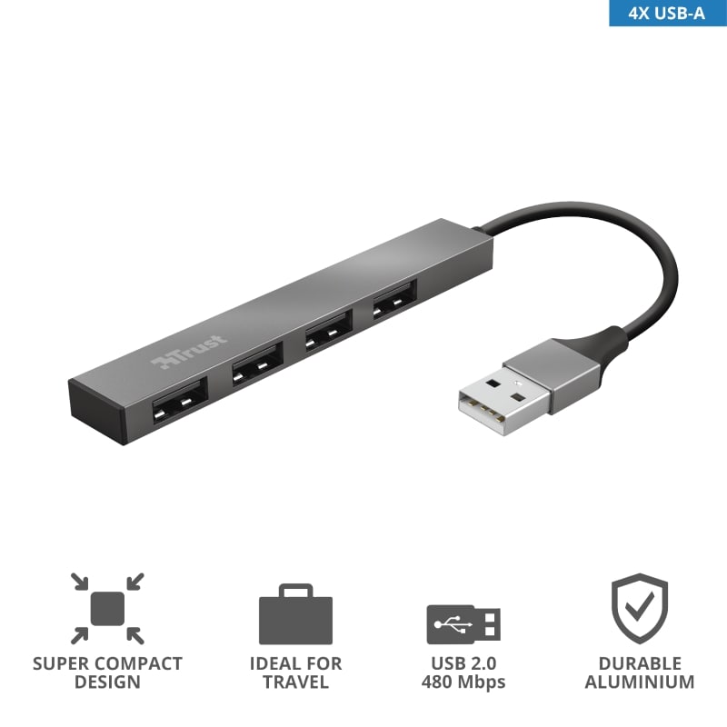 USB-хаб Trust Halyx Aluminium 4-Port Mini USB Hub (23786_TRUST)