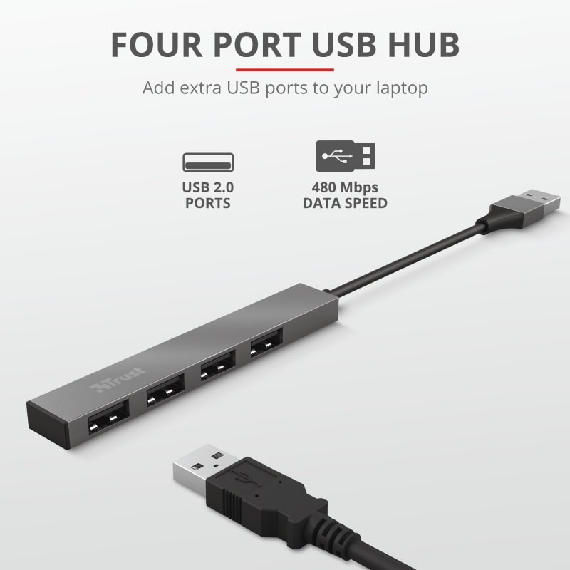 USB-хаб Trust Halyx Aluminium 4-Port Mini USB Hub (23786_TRUST)