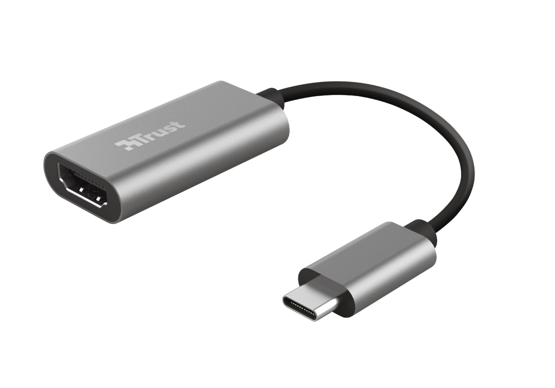 Адаптер Trust Dalyx USB-C > HDMI, 0.2м, Алюміній, чорний