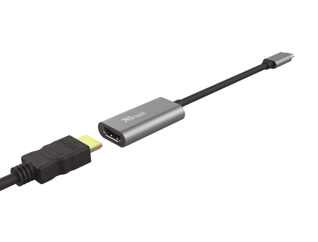 Адаптер Trust Dalyx USB-C > HDMI, 0.2м, Алюміній, чорний