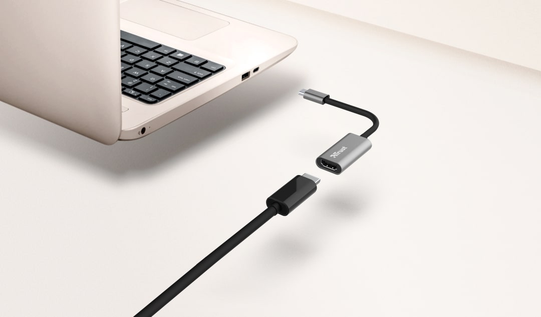 Адаптер Trust Dalyx USB-C > HDMI, 0.2м, Алюміній, чорний