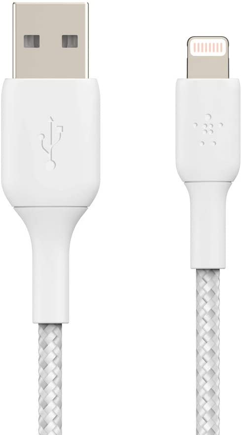 Кабель Belkin USB-A – Lightning BRAINDED 2m White (CAA002BT2MWH)