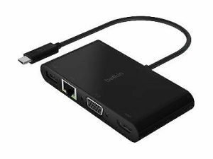 USB хаб Belkin USB-C – Ethernet/HDMI/VGA/USB-A 100W PD Black (AVC004BTBK)