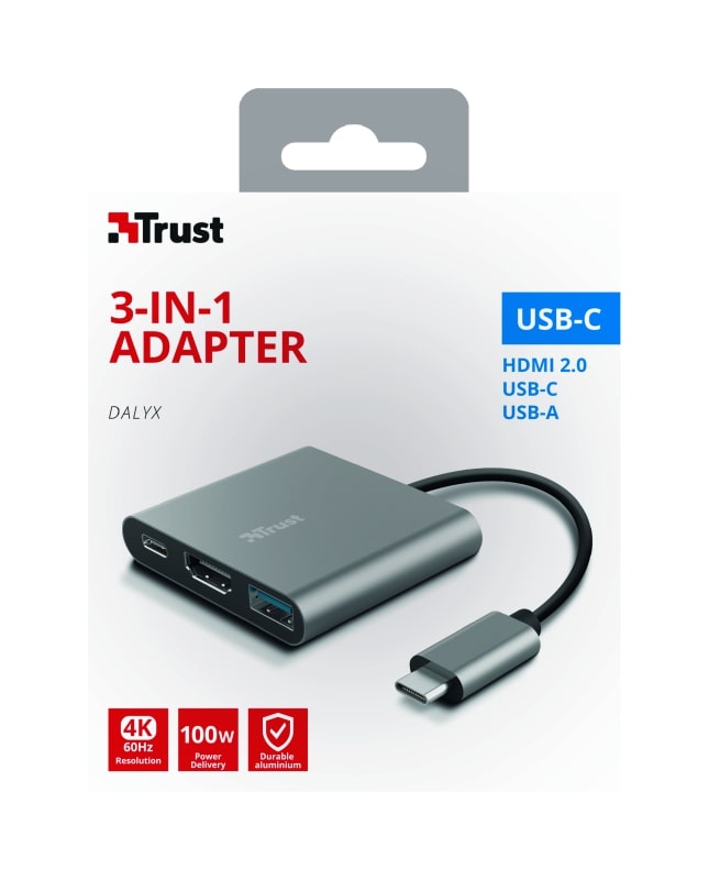 USB-хаб Trust Dalyx Aluminium 3-in-1 Multiport USB-C Adapter (23772_TRUST)