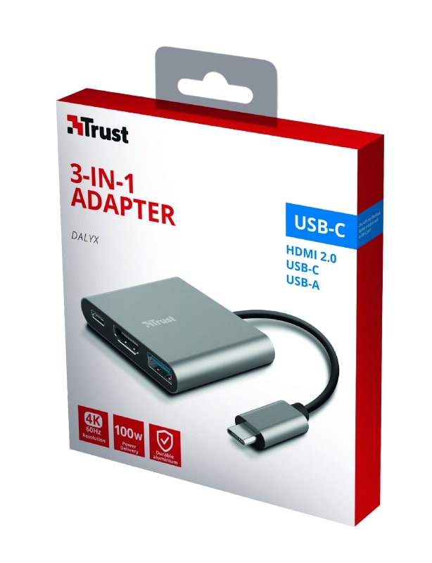 USB-хаб Trust Dalyx Aluminium 3-in-1 Multiport USB-C Adapter (23772_TRUST)