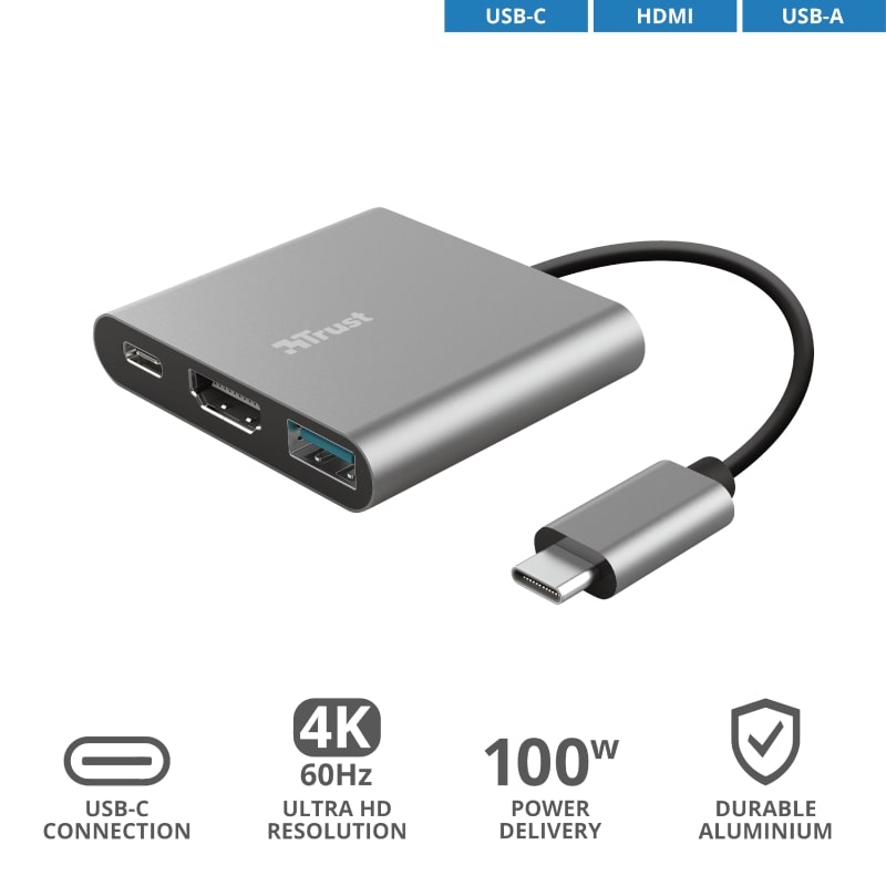 USB-хаб Trust Dalyx Aluminium 3-in-1 Multiport USB-C Adapter (23772_TRUST)