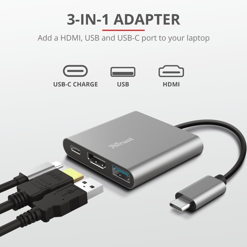 USB-хаб Trust Dalyx Aluminium 3-in-1 Multiport USB-C Adapter (23772_TRUST)