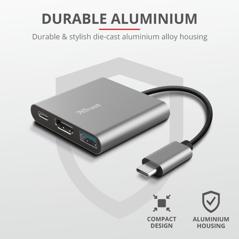 USB-хаб Trust Dalyx Aluminium 3-in-1 Multiport USB-C Adapter (23772_TRUST)