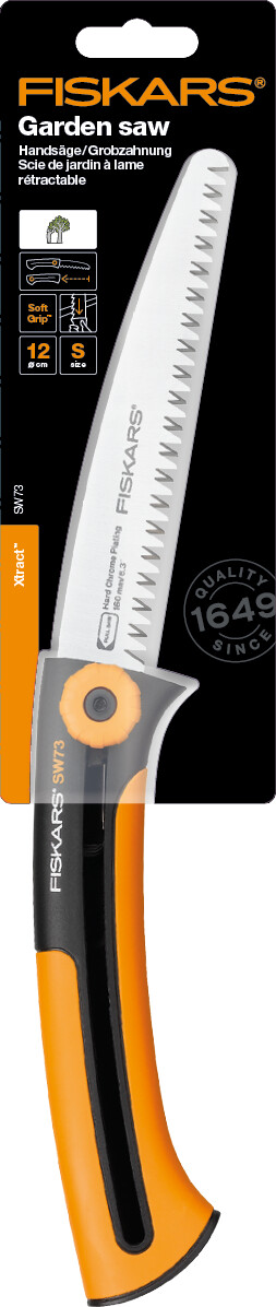 Пила садова Fiskars Xtract SW73, з кліпсою, 22.3см, 0.13кг