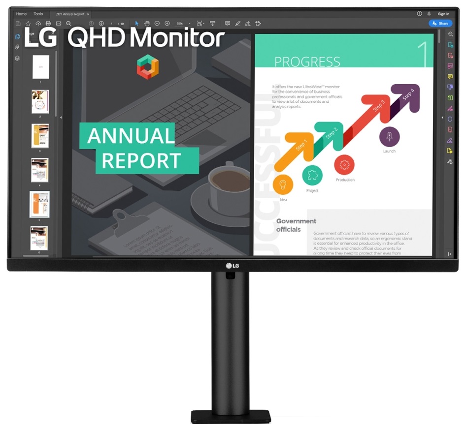 Монітор 27" LG QHD Ergo 27QN880-B