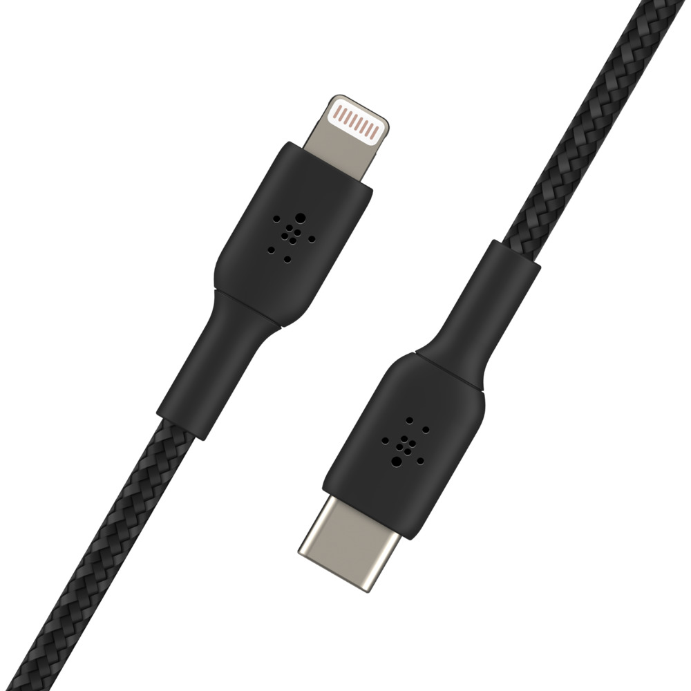 Кабель Belkin Type-C – Lightning 1м плетений Black (CAA004BT1MBK)