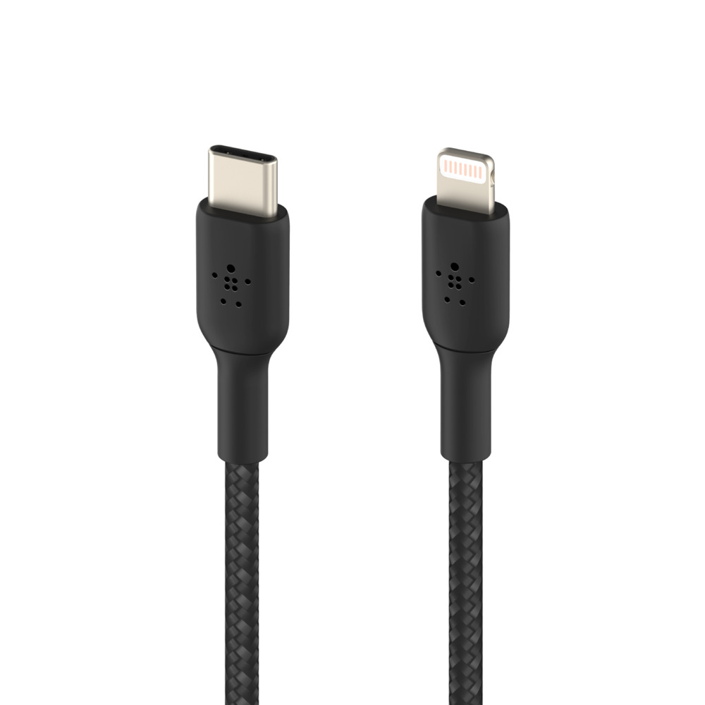 Кабель Belkin Type-C – Lightning 1м плетений Black (CAA004BT1MBK)