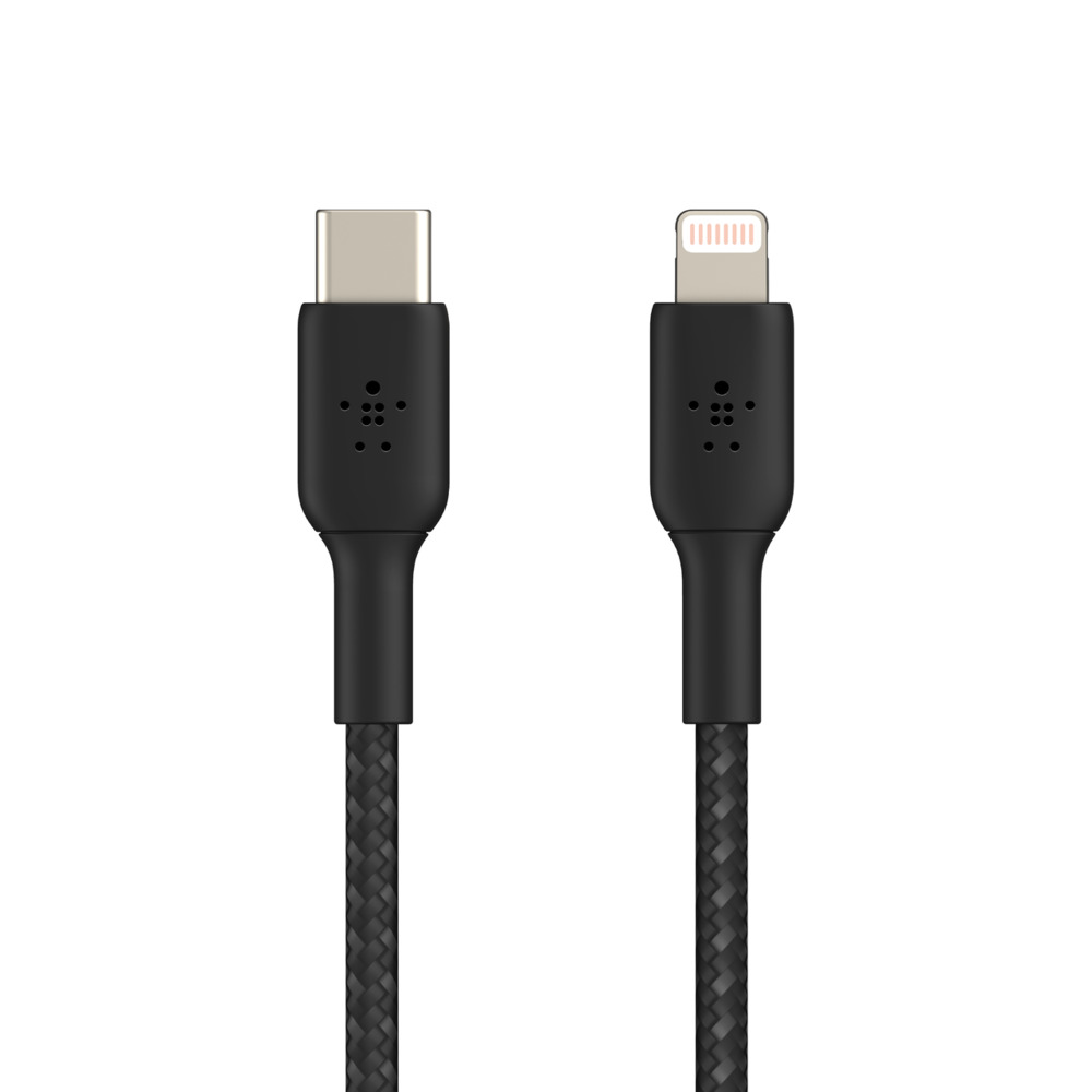 Кабель Belkin Type-C – Lightning 1м плетений Black (CAA004BT1MBK)