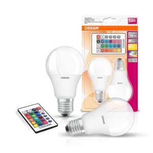 Набор ламп 2шт OSRAM LED E27 RGB 9Вт 2700К 806Лм пульт ДУ A60