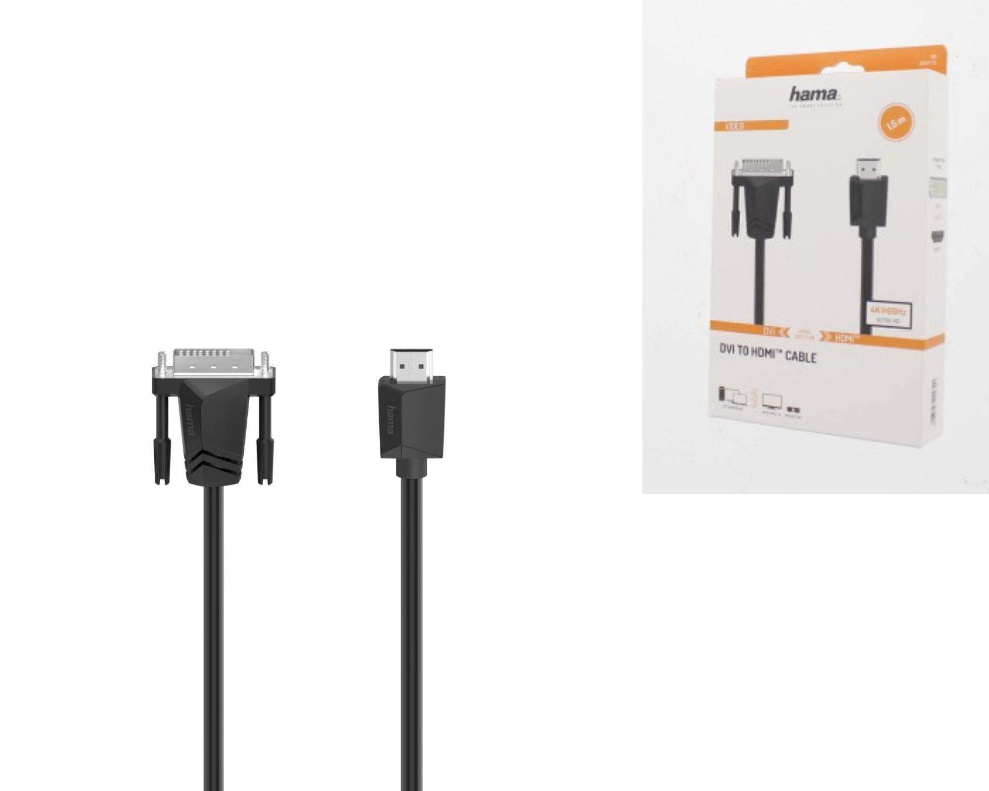 Кабель НАМА DVI-HDMI Ultra HD 4K 1.50 m Black (00200715)