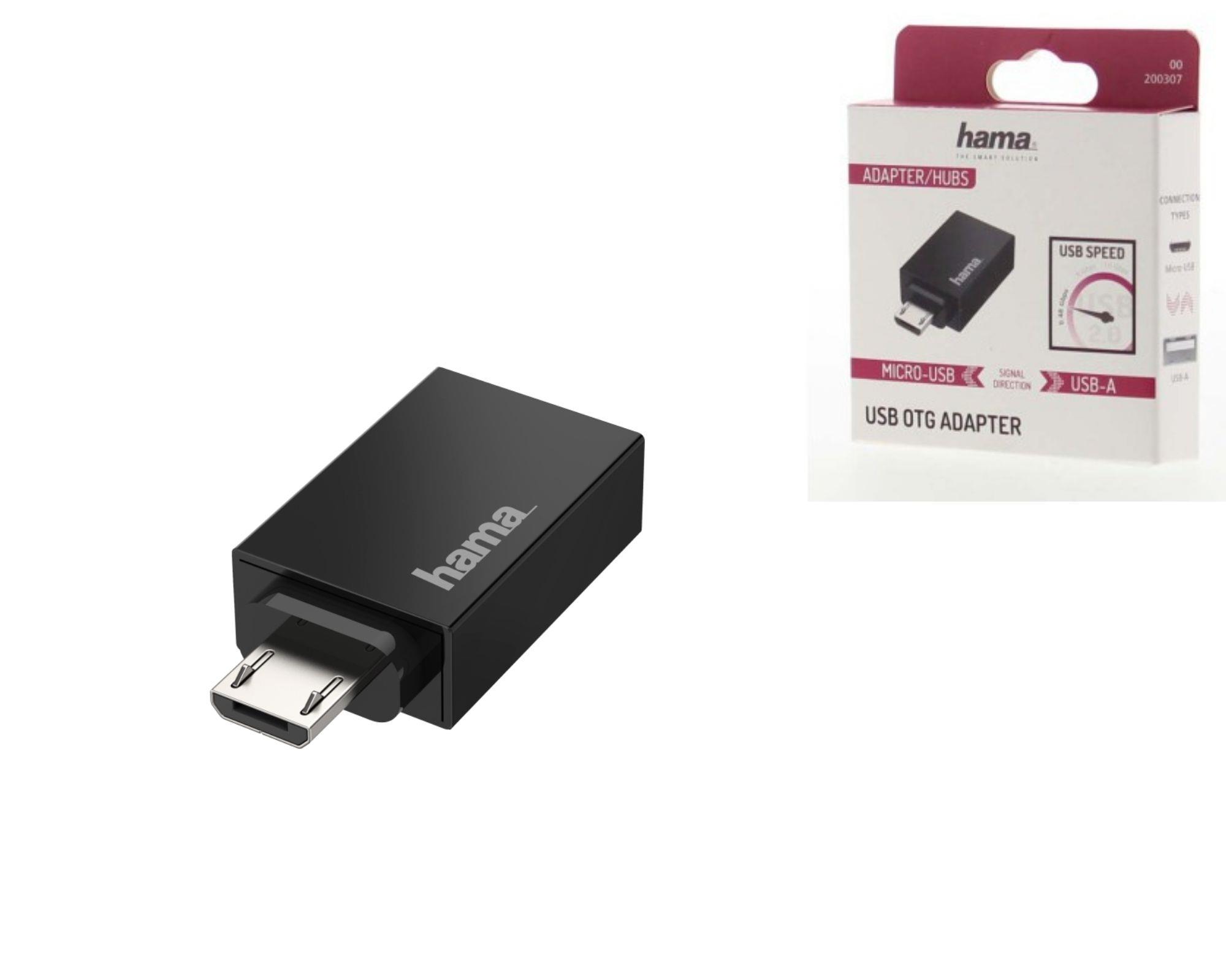 Адаптер НАМА OTG MicroUSB to USB 2.0 Black (00200307)