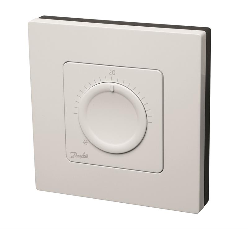 Терморегулятор Danfoss Icon Dial, +5...30 °C, механічний, провідний, накладний, 230В, білий