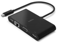 USB хаб Belkin USB-C – Ethernet, HDMI, VGA, USB-A, black (AVC005BTBK)