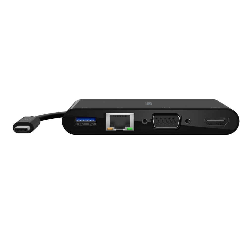 USB хаб Belkin USB-C – Ethernet, HDMI, VGA, USB-A, black (AVC005BTBK)