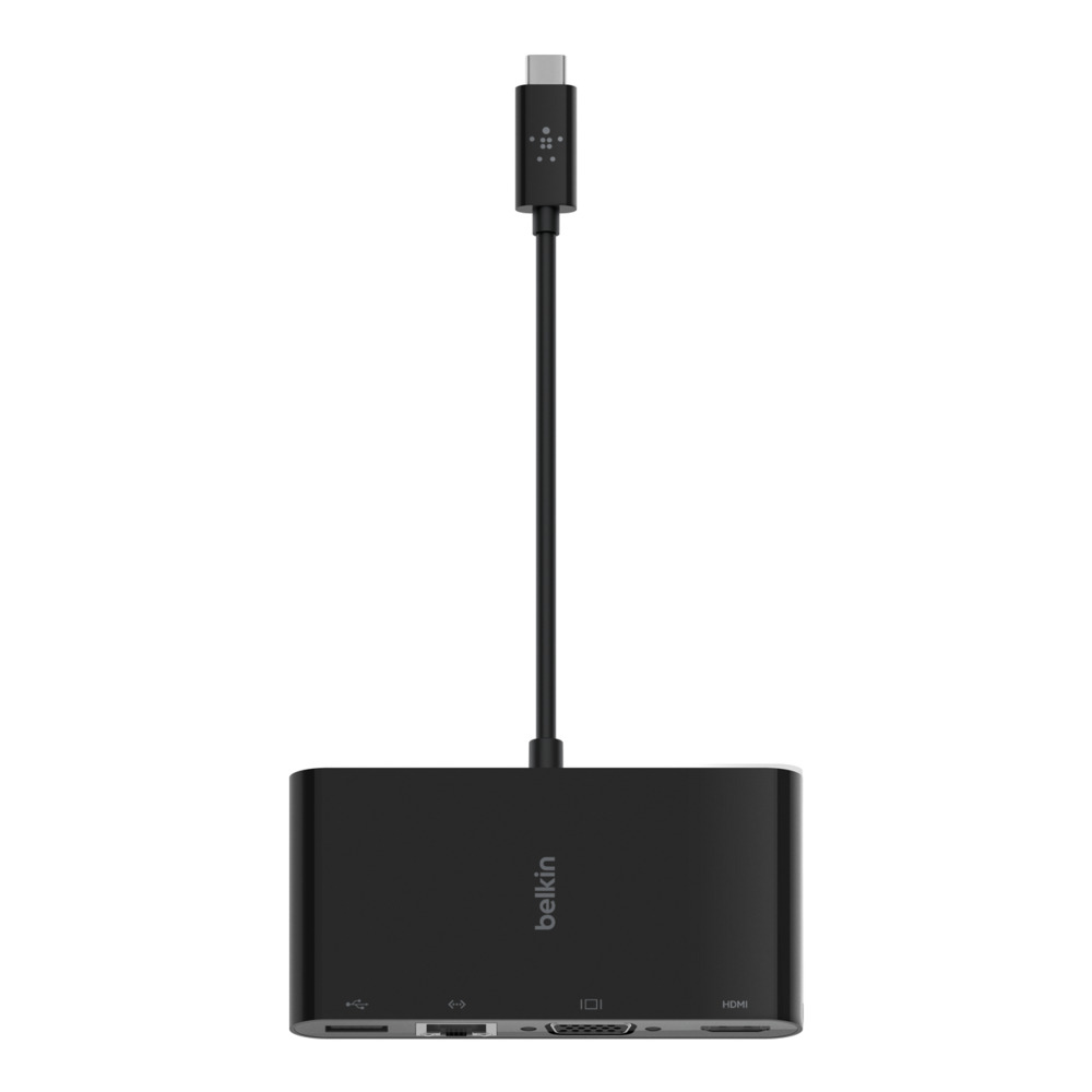 USB хаб Belkin USB-C – Ethernet, HDMI, VGA, USB-A, black (AVC005BTBK)