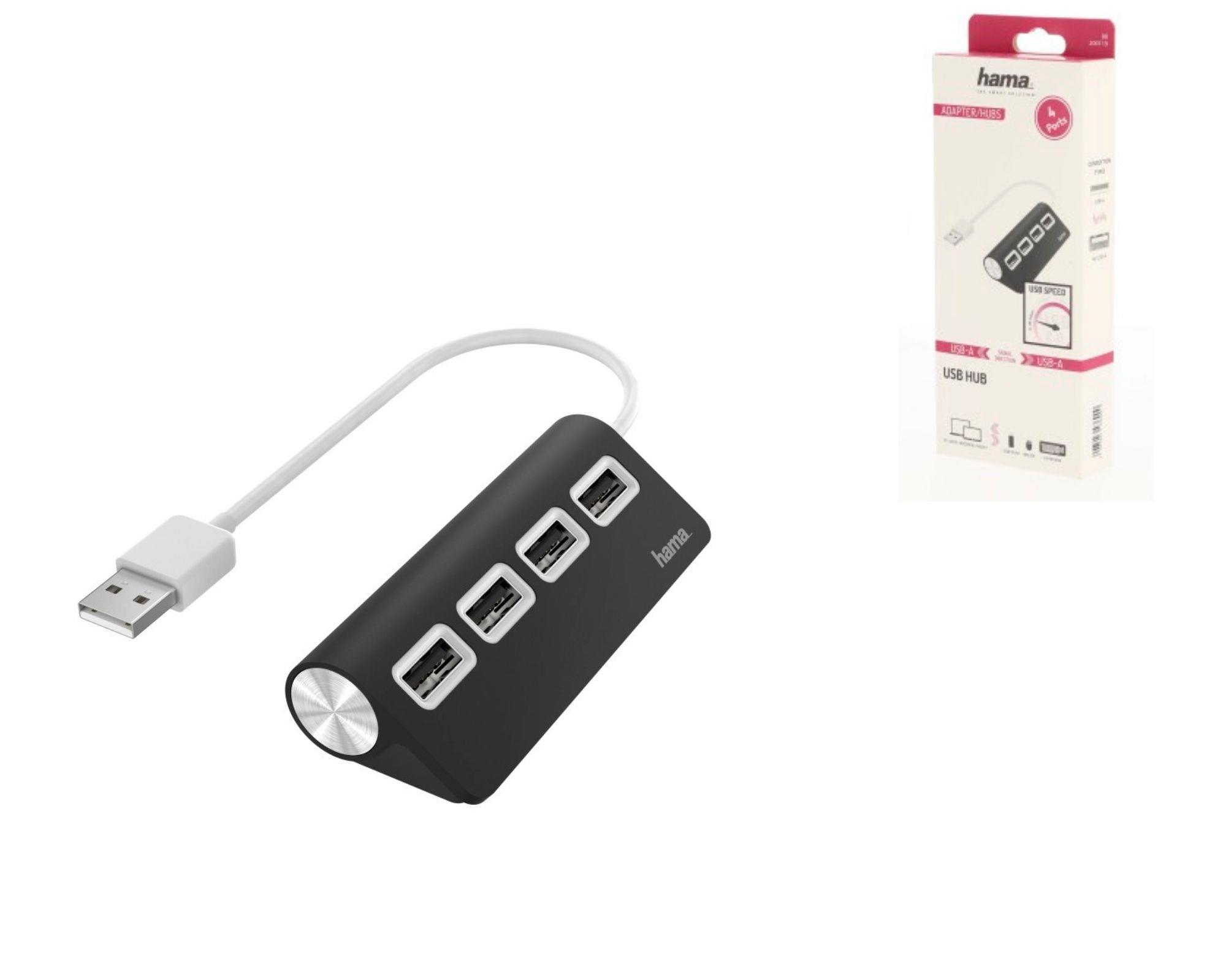 USB-хаб НАМА 4 Ports USB 2.0 Black/White (00200119)