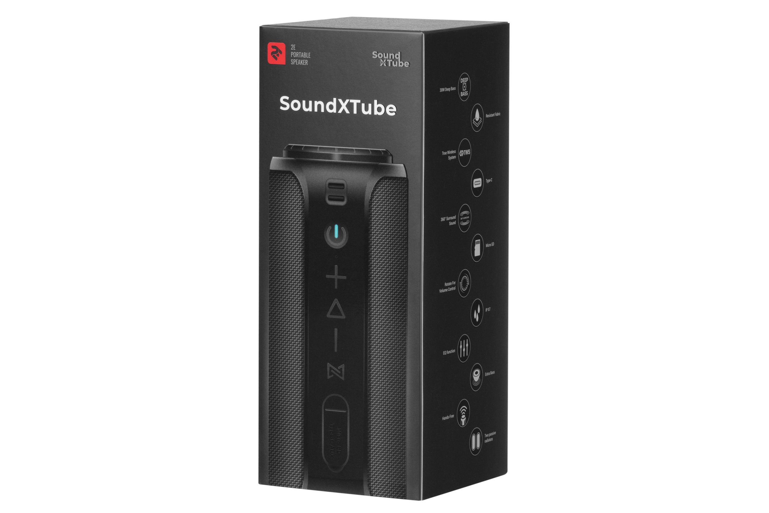 Портативна акустика 2E SoundXTube Black (2E-BSSXTWBK)