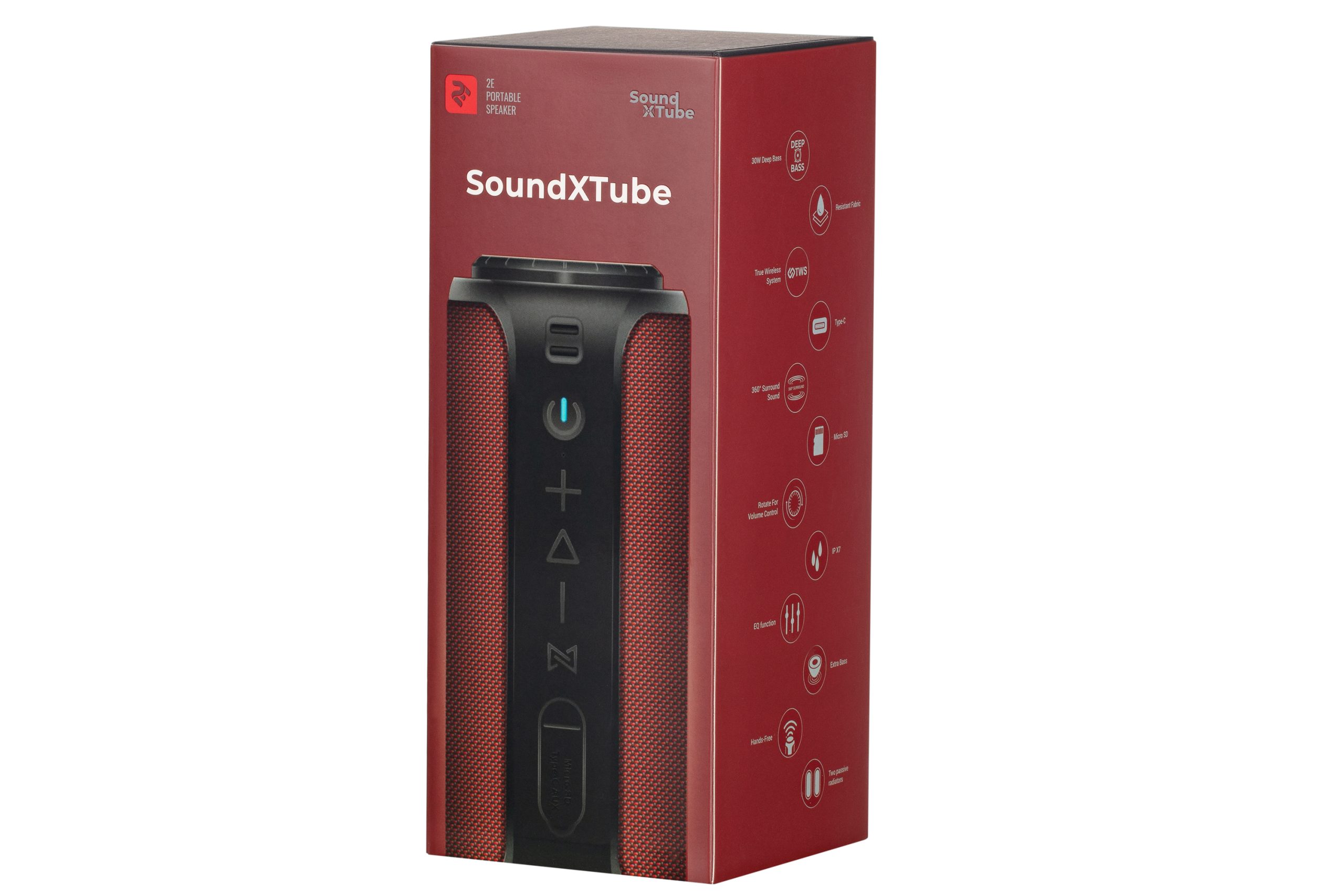 Портативна акустика 2E SoundXTube Red (2E-BSSXTWRD)