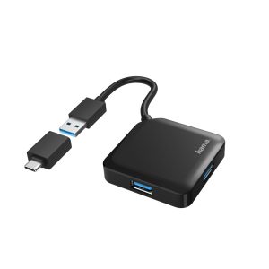 USB-хаб НАМА 4 Ports USB 3.2, USB-C Adapter Black (00200116)