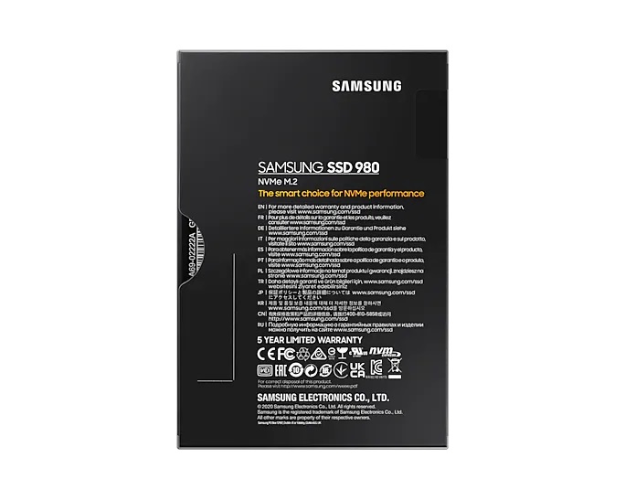 SSD накопичувач M.2 Samsung 980 250GB NVMe PCIe Gen 3.0 x4 2280 (MZ-V8V250BW)