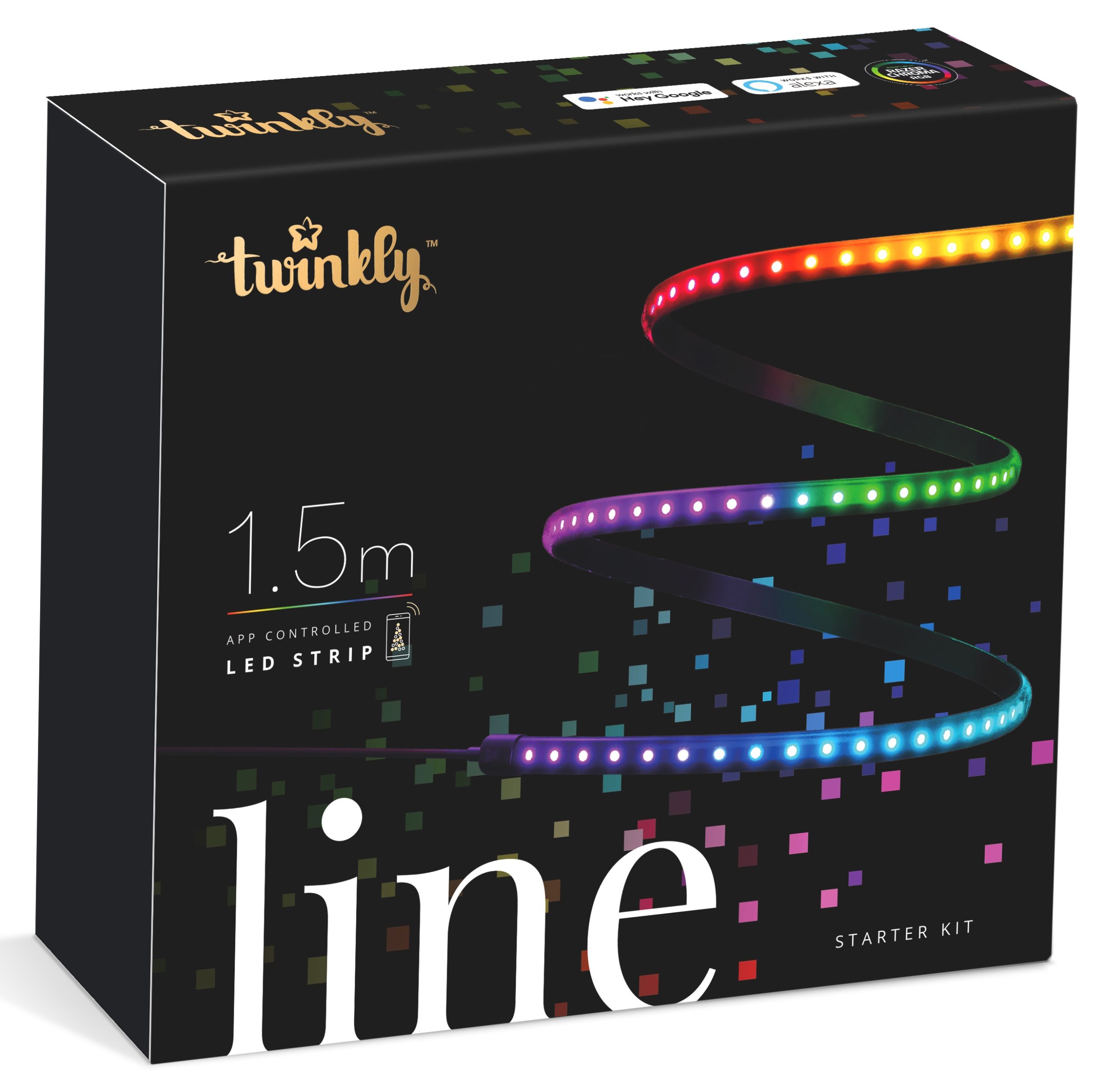 Smart LED підсвічування Twinkly Line 100 RGB, Gen II, IP20, довжина 1,5 м, кабель чорний (TWL100STW-BEU)