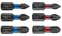 Біти ударні GRAPHITE PH1/2/3, PZ1/2/3 x 25 мм, 6 шт.