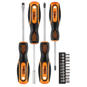 Отвертки Neo Tools набор 14шт, 10 бит, SL,PH,Torx, сталь CrV