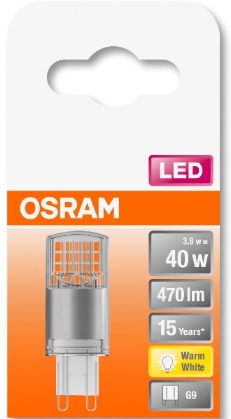 Лампа OSRAM LED G9 3.8Вт 300Лм 2700К PIN40