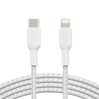 Кабель Belkin Type-C – Lightning 2м плетеный White (CAA004BT2MWH)