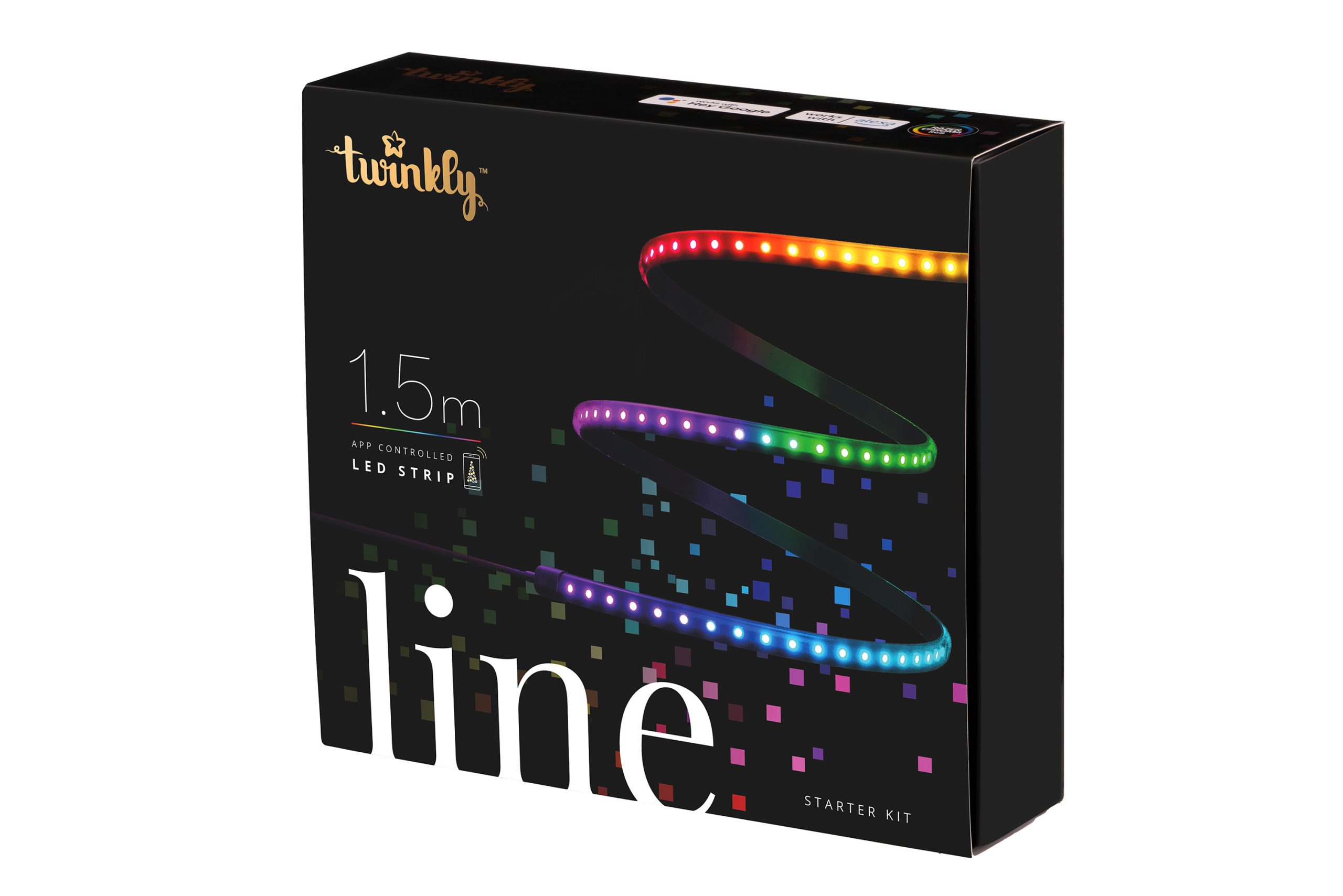 Smart LED підсвічування Twinkly Line 100 RGB, Gen II, IP20, довжина 1,5 м, кабель чорний (TWL100STW-BEU)