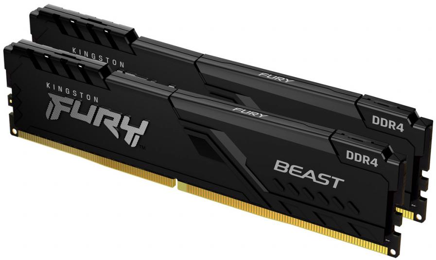 Пам'ять для ПК Kingston DDR4 2666 16GB KIT (8GBx2) Kingston Fury Beast (KF426C16BBK2/16)