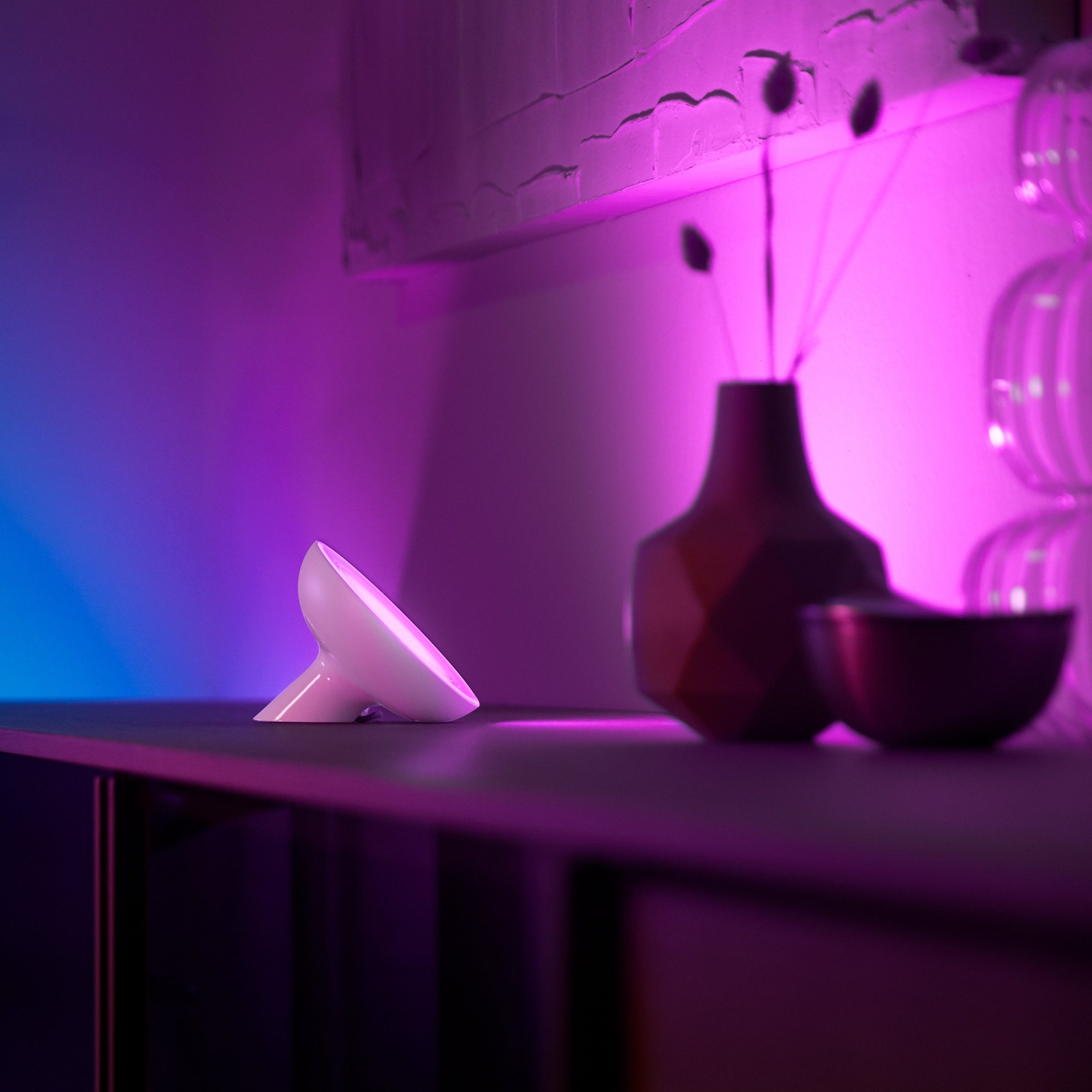 Настільний світильник розумний Philips Hue Bloom, 2000K-6500K, RGB, ZigBee, Bluetooth, димування, білий