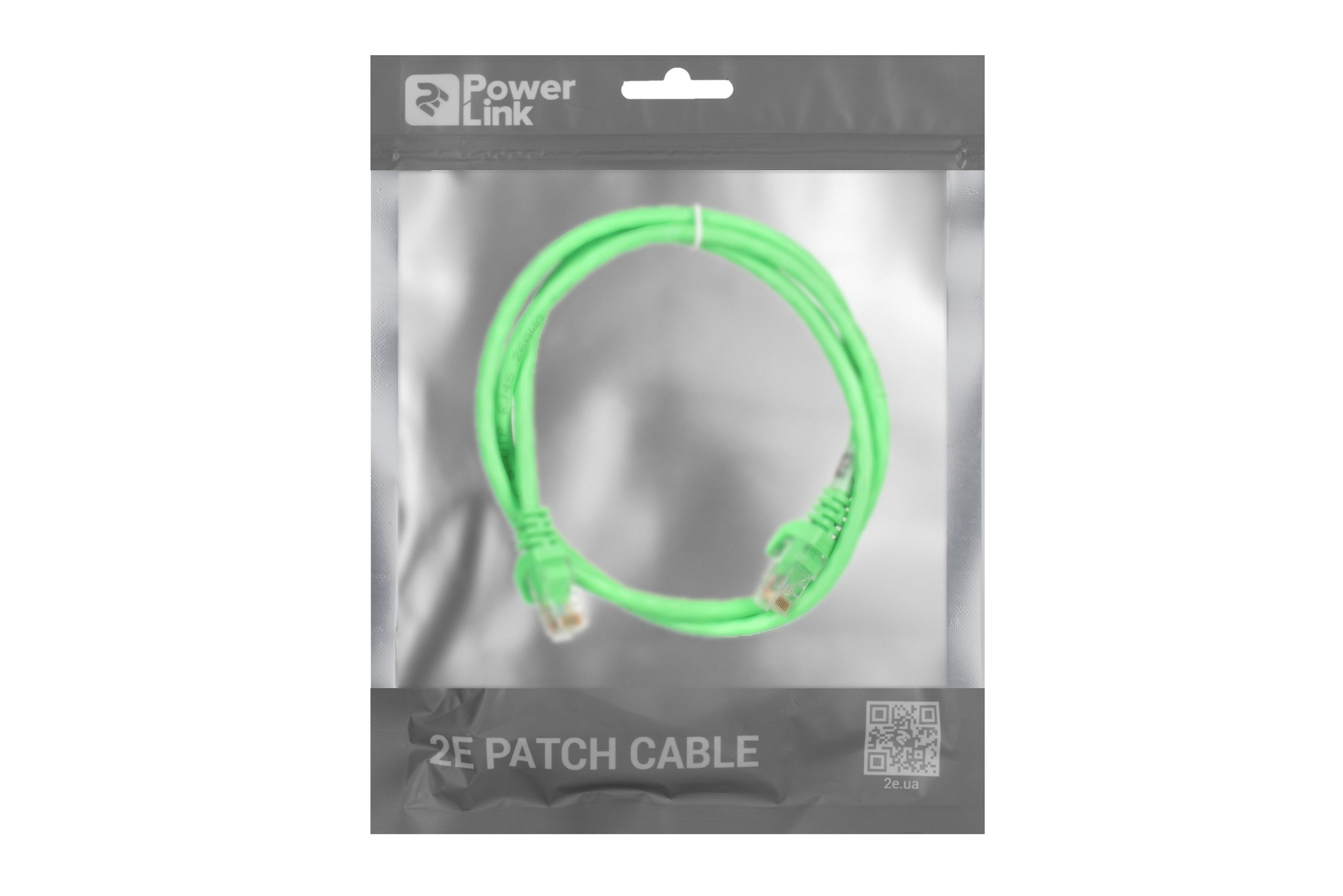 Патч-корд 2E Cat 6, UTP, RJ45, 26AWG, 7/0.16 Cu, 1.00 m, PVC, Green (2E-PC6COP-100GRN)