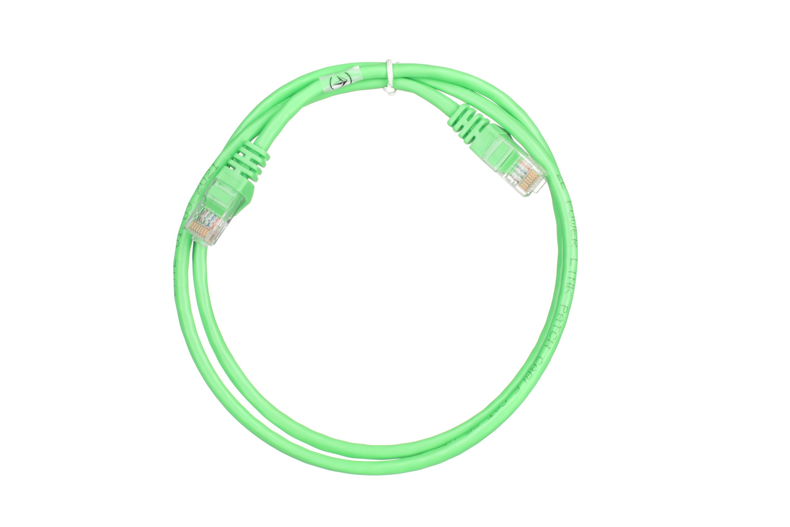 Патч-корд 2E Cat 5e, UTP, RJ45, 26AWG, 7/0.16 CCA, 1.00 m, PVC, Green (2E-PC5ECA-100GRN)